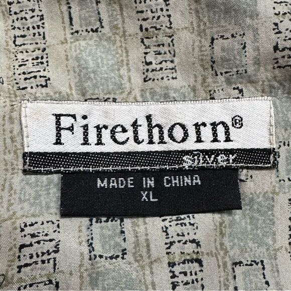 Firethorn 100% Silk Chinese Dragon Printed Button Down Men’s Shirt - Picture 10 of 13